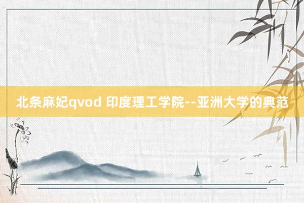 北条麻妃qvod 印度理工学院--亚洲大学的典范