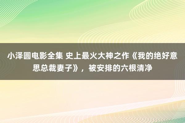 小泽圆电影全集 史上最火大神之作《我的绝好意思总裁妻子》，被安排的六根清净