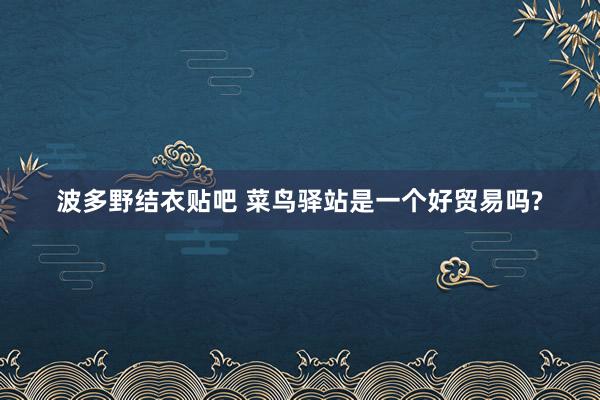 波多野结衣贴吧 菜鸟驿站是一个好贸易吗?