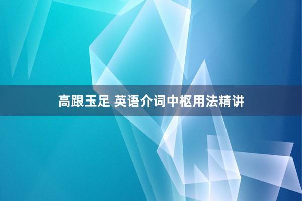 高跟玉足 英语介词中枢用法精讲