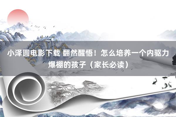 小泽圆电影下载 翻然醒悟！怎么培养一个内驱力爆棚的孩子（家长必读）