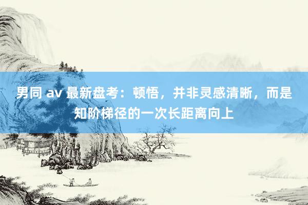 男同 av 最新盘考：顿悟，并非灵感清晰，而是知阶梯径的一次长距离向上
