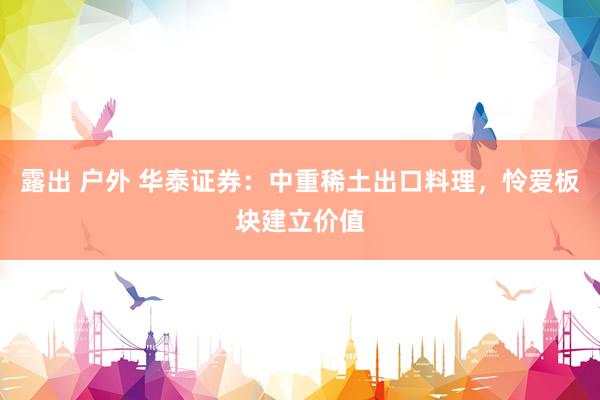 露出 户外 华泰证券：中重稀土出口料理，怜爱板块建立价值