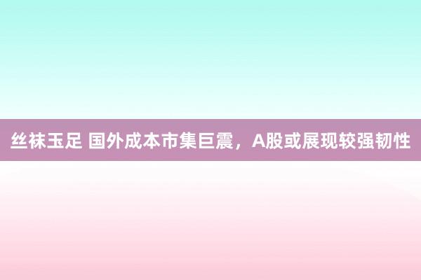 丝袜玉足 国外成本市集巨震，A股或展现较强韧性